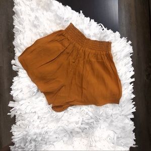 flowy orange shorts